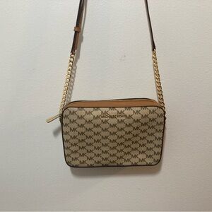 Michael Kors Jet Set Signature Logo Purse Shoulder Bag Chain Leather Strap